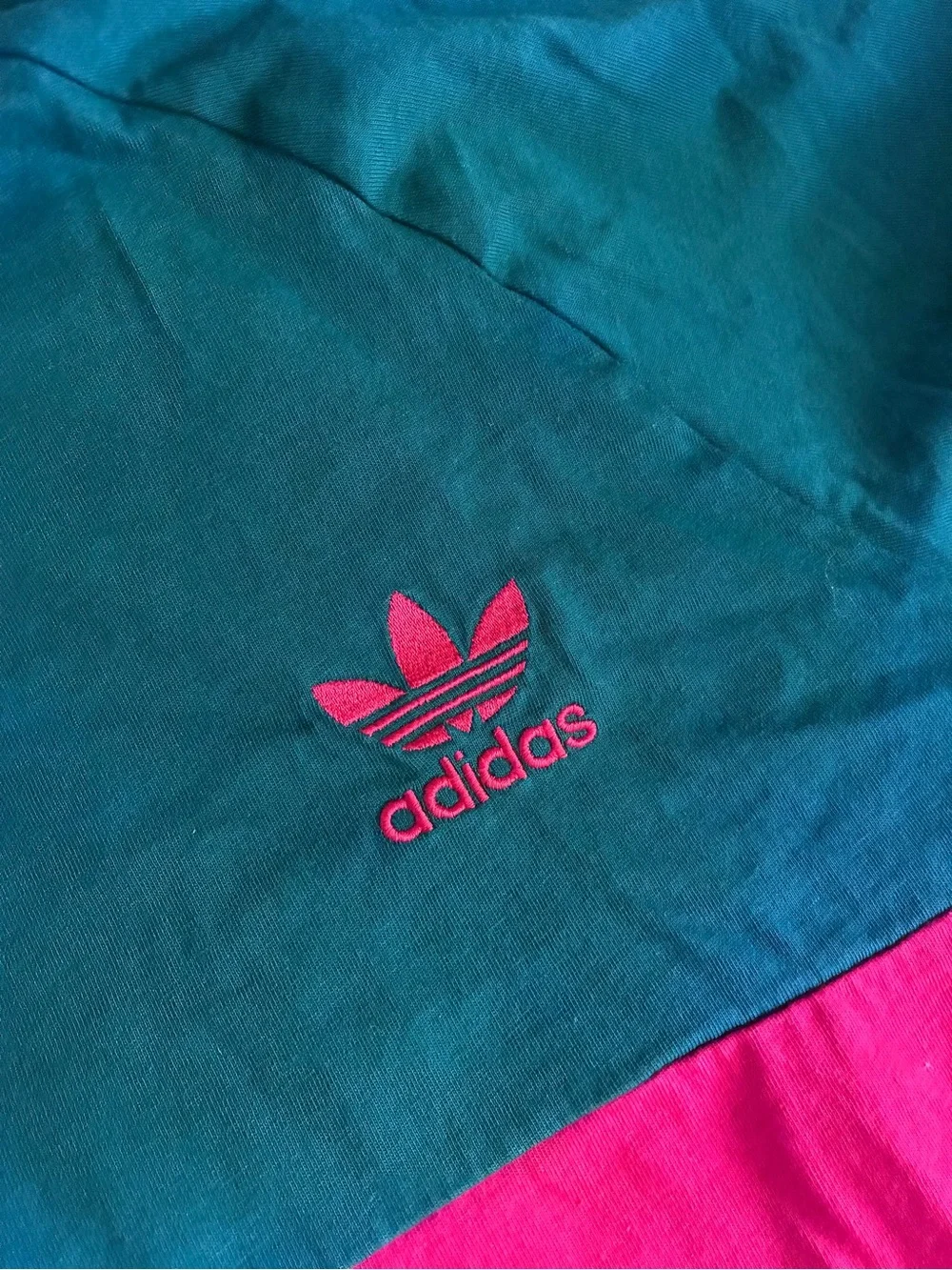 Adidas Originals Trefoil Colorblock Tee Green Pink White Striped XL